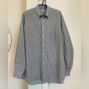 Men's  Floral Casual Fitted Shirt by Sam Abouhassan  - Blue and Brown